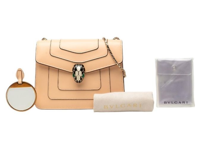 Bulgari Borsa a tracolla e spalla con catena Bvlgari Serpenti Forever Beige - vista 6