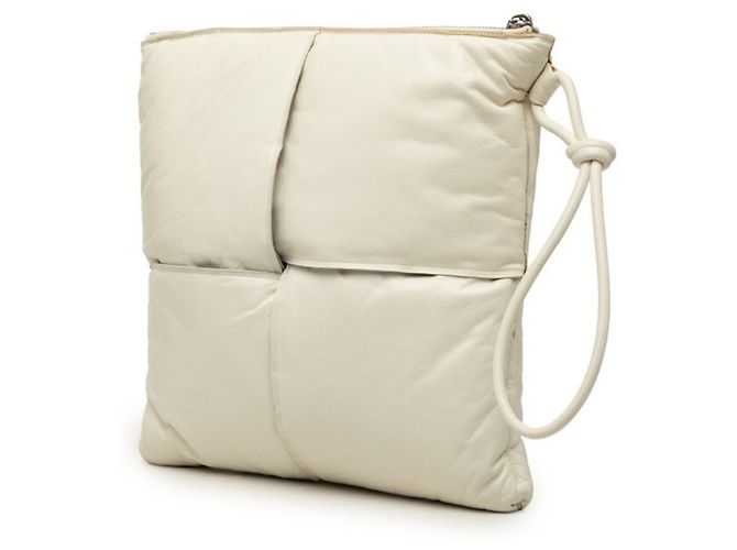 Borsa a pochette Bottega Veneta Maxi Intrecciato Bianco - vista 2