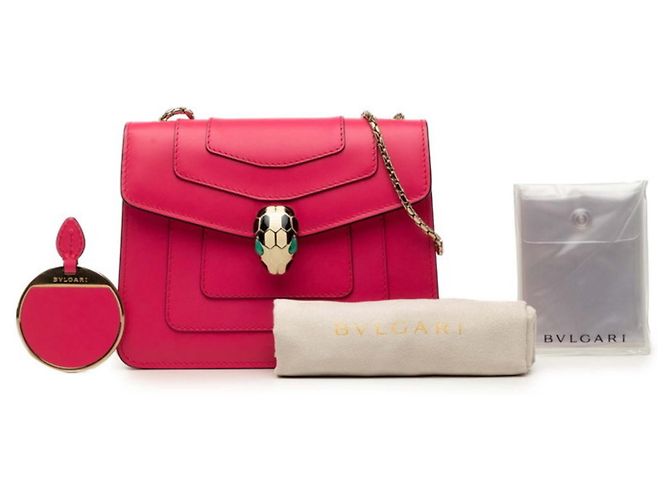 Bulgari Borsa a tracolla e spalla con catena Bvlgari Serpenti Forever Rosa - vista 7