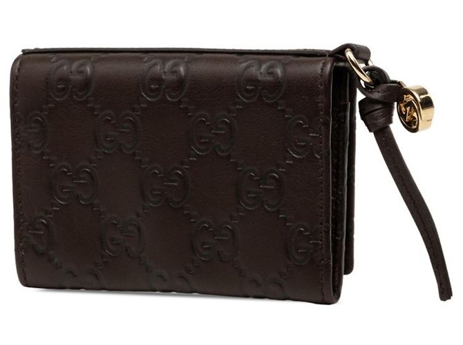 Tarjetero Gucci de piel marrón Microguccissima Castaño - vista 2
