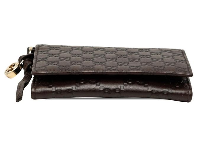Tarjetero Gucci de piel marrón Microguccissima Castaño - vista 3