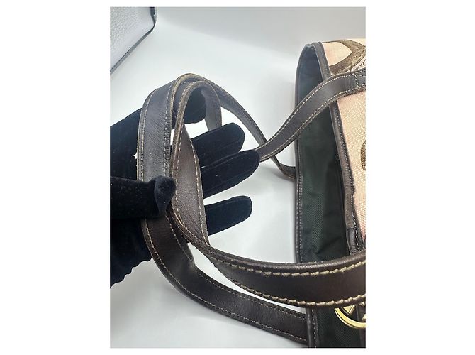 Borsa Tote Gucci Bamboo Horsebit Marrone Rosa Beige - vista 11