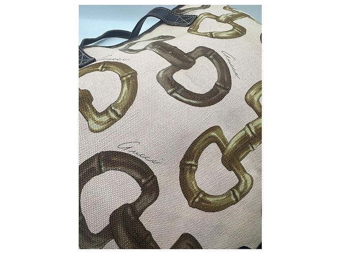 Borsa Tote Gucci Bamboo Horsebit Marrone Rosa Beige - vista 12