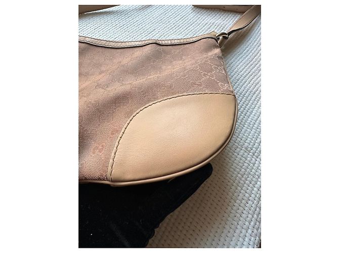 Borsa a tracolla Gucci Monogram Heart Rosa Beige - vista 7
