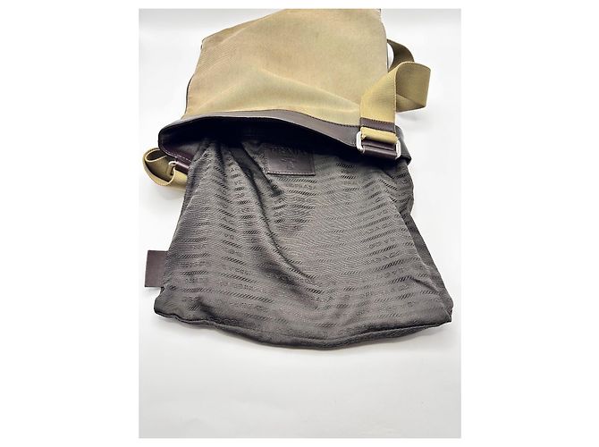 Borsa a tracolla Prada in tela jacquard Marrone Beige - vista 16