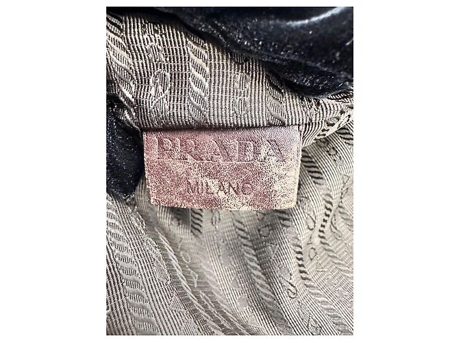 Borsa a tracolla Prada in tela jacquard Marrone Beige - vista 17