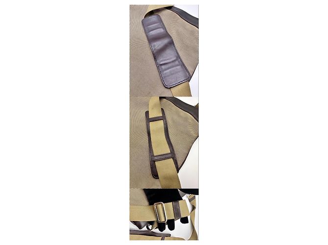 Borsa a tracolla Prada in tela jacquard Marrone Beige - vista 18