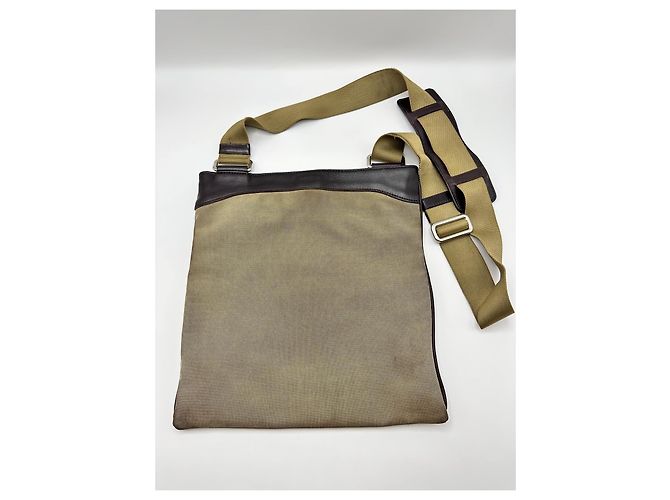 Borsa a tracolla Prada in tela jacquard Marrone Beige - vista 2