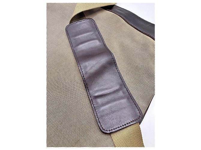 Borsa a tracolla Prada in tela jacquard Marrone Beige - vista 3