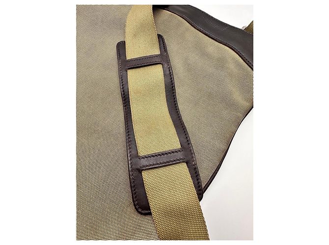 Borsa a tracolla Prada in tela jacquard Marrone Beige - vista 4