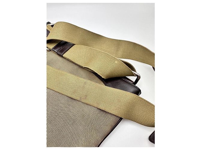 Borsa a tracolla Prada in tela jacquard Marrone Beige - vista 5