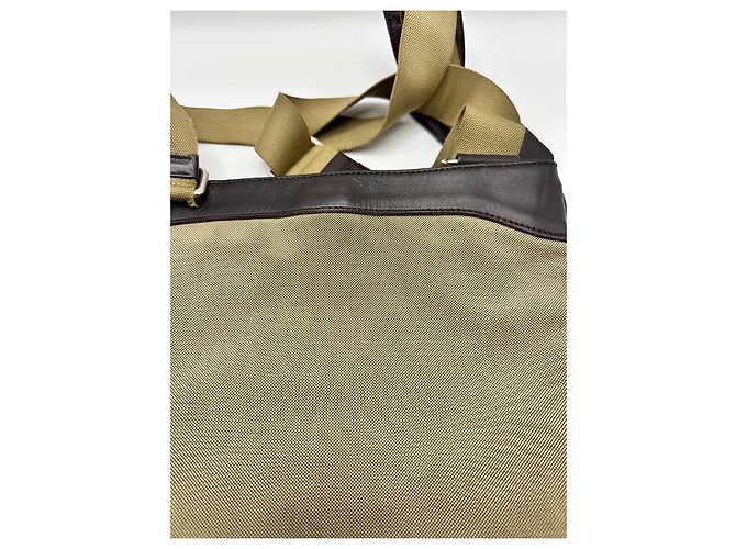 Borsa a tracolla Prada in tela jacquard Marrone Beige - vista 9