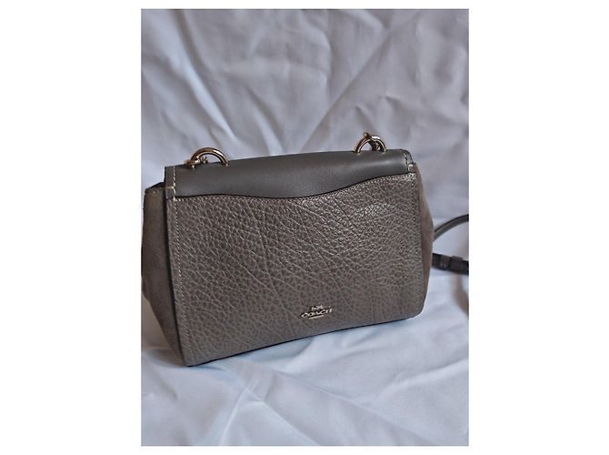 Borsa a tracolla Coach in pelle grigia Grigio - vista 4