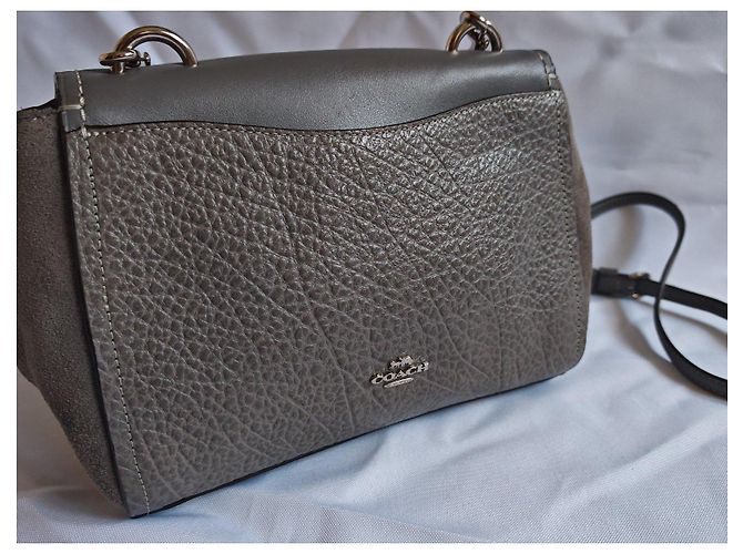 Borsa a tracolla Coach in pelle grigia Grigio - vista 5
