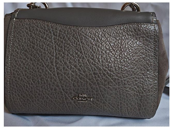 Borsa a tracolla Coach in pelle grigia Grigio - vista 6
