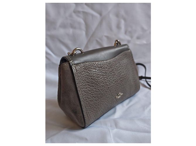 Borsa a tracolla Coach in pelle grigia Grigio - vista 7