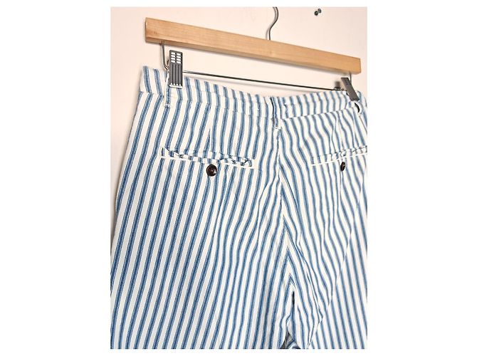 Pantalones a rayas MKT Studio Blanco Azul - vista 10