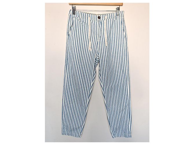 Pantalones a rayas MKT Studio Blanco Azul - vista 2