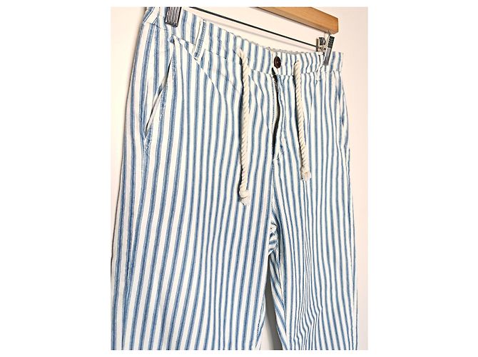 Pantalones a rayas MKT Studio Blanco Azul - vista 3