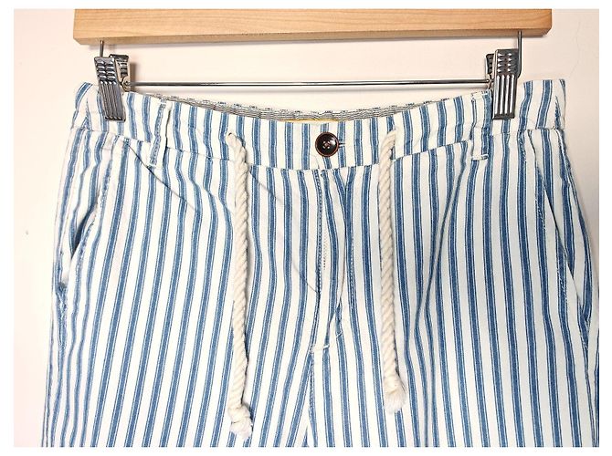 Pantalones a rayas MKT Studio Blanco Azul - vista 4