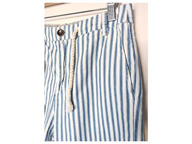 Pantalones a rayas MKT Studio Blanco Azul - vista 8