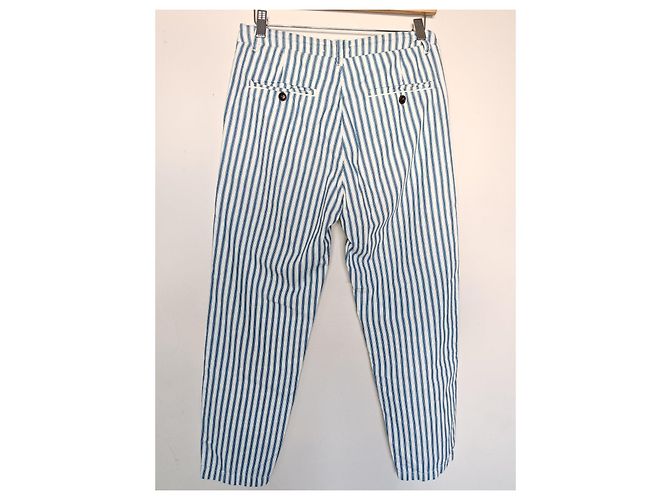 Pantalones a rayas MKT Studio Blanco Azul - vista 9