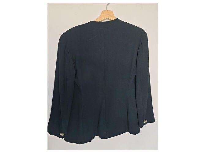 Max Mara Schwarzer Blazer mit Perlmuttknöpfen - Ansicht 11