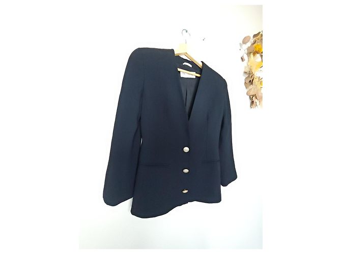 Max Mara Schwarzer Blazer mit Perlmuttknöpfen - Ansicht 5