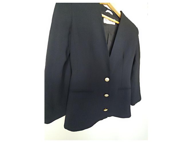 Max Mara Schwarzer Blazer mit Perlmuttknöpfen - Ansicht 6