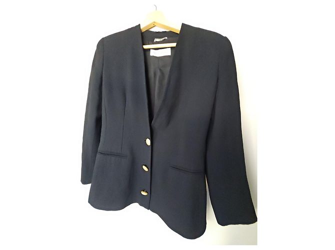 Max Mara Schwarzer Blazer mit Perlmuttknöpfen - Ansicht 8