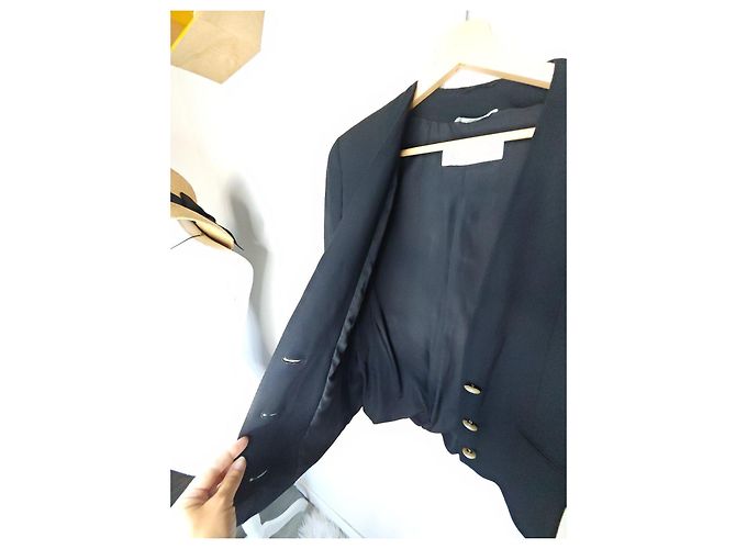 Max Mara Schwarzer Blazer mit Perlmuttknöpfen - Ansicht 9