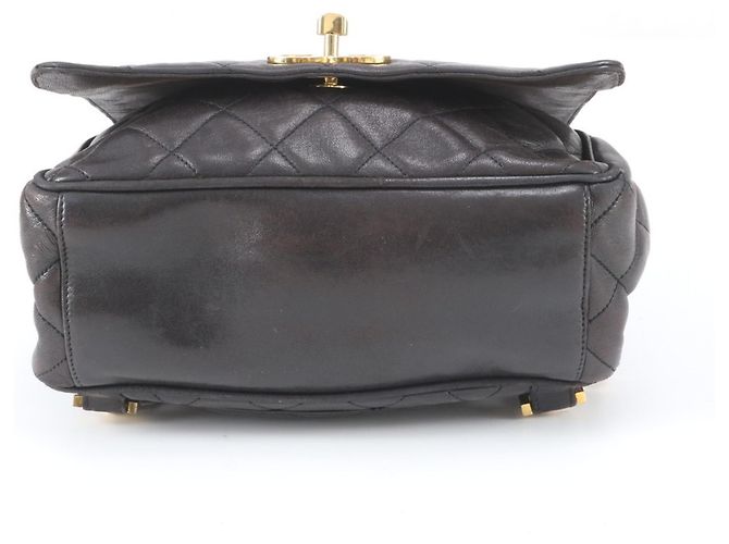 Zaino e borsa a tracolla Chanel in pelle d'agnello matelassé con catena Nero - vista 6