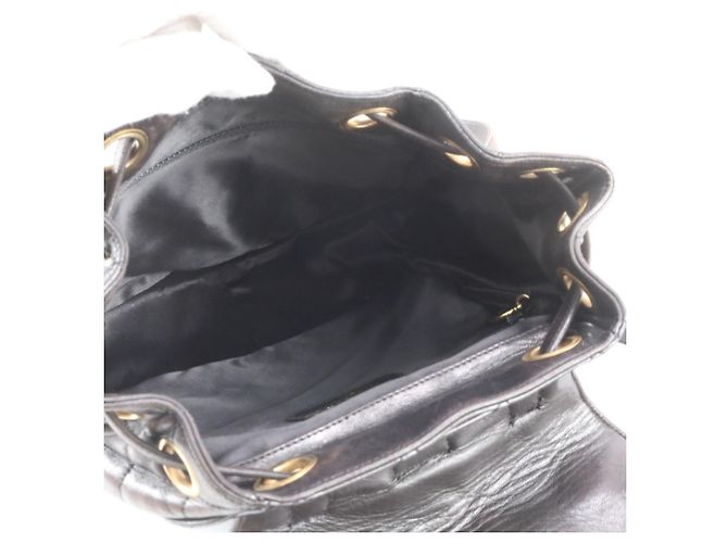 Zaino e borsa a tracolla Chanel in pelle d'agnello matelassé con catena Nero - vista 7