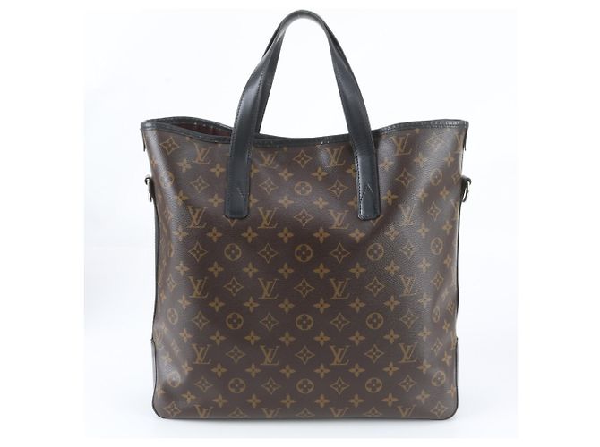 Borsa Tote Louis Vuitton Monogram Macassar Davis Marrone Nero - vista 3