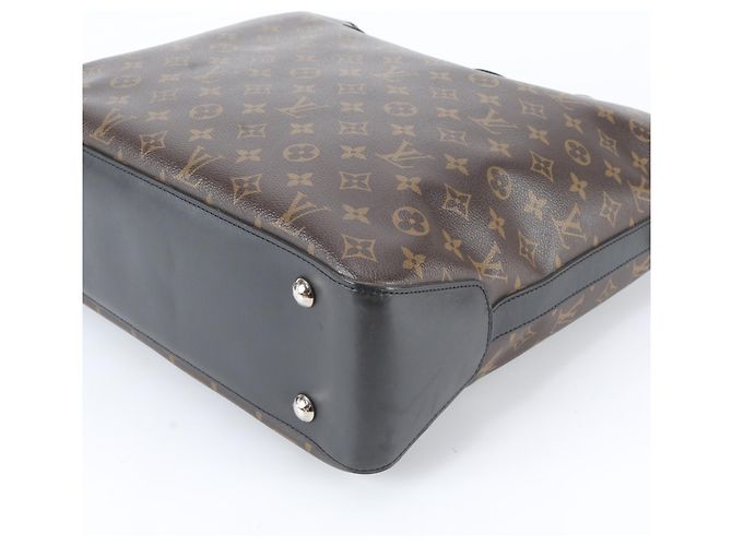 Borsa Tote Louis Vuitton Monogram Macassar Davis Marrone Nero - vista 4