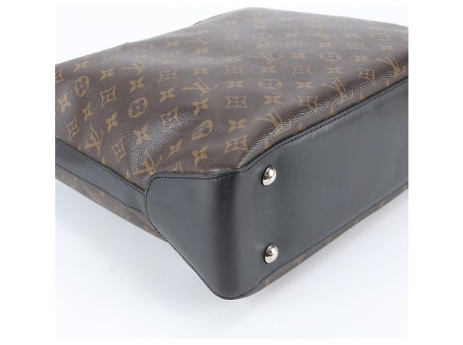 Borsa Tote Louis Vuitton Monogram Macassar Davis Marrone Nero - vista 5