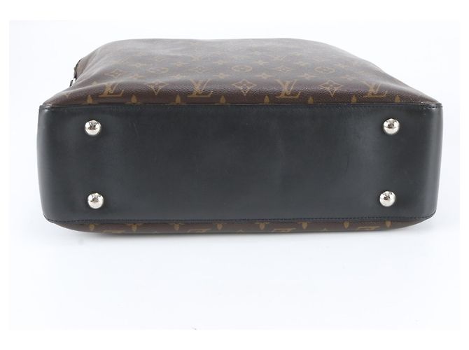 Borsa Tote Louis Vuitton Monogram Macassar Davis Marrone Nero - vista 6