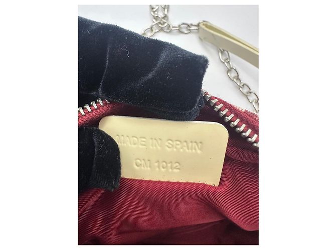 Mini pochette in tela monogramma Christian Dior Bianco Rosso - vista 13