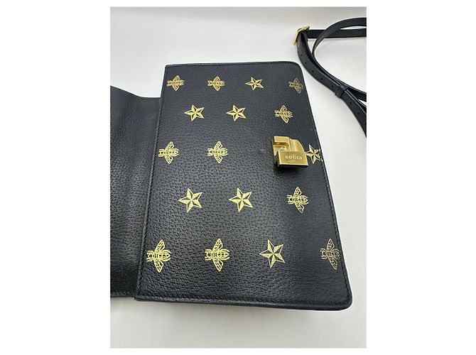 Borsa a tracolla Gucci Sylvie Bee and Star Nero - vista 13