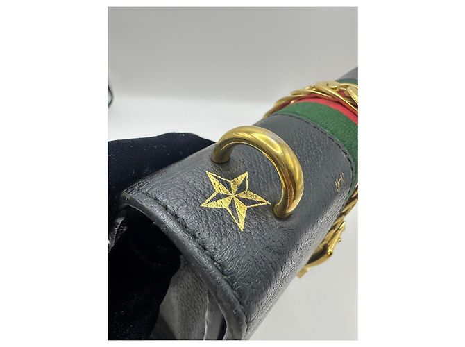 Borsa a tracolla Gucci Sylvie Bee and Star Nero - vista 6