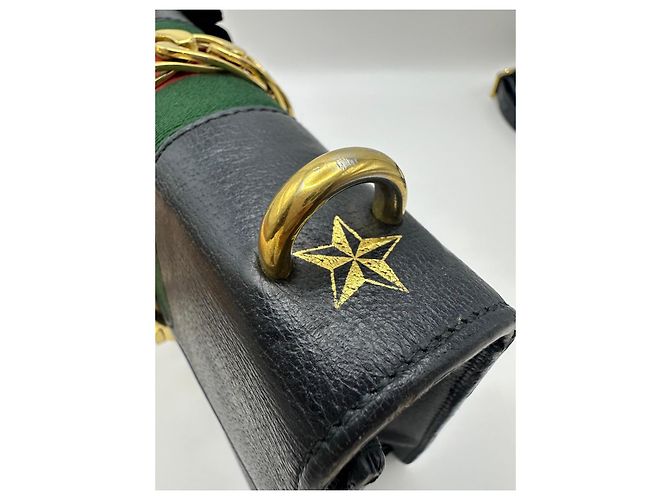 Borsa a tracolla Gucci Sylvie Bee and Star Nero - vista 7