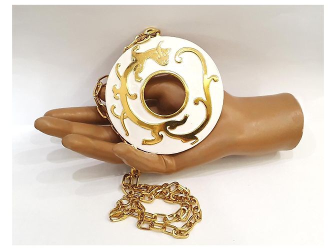 Autre Marque Collana "Dragon" Trifari placcata oro 18kt Bianco D'oro - vista 3