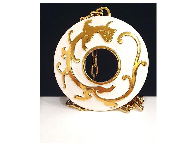 Autre Marque Collana "Dragon" Trifari placcata oro 18kt Bianco D'oro - vista 4