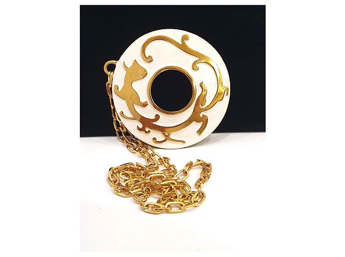 Autre Marque Collana "Dragon" Trifari placcata oro 18kt Bianco D'oro - vista 5
