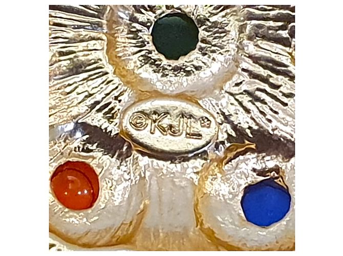 Kenneth Jay Lane Collana KJL con pendente a nappa Rosso Blu D'oro Verde - vista 10