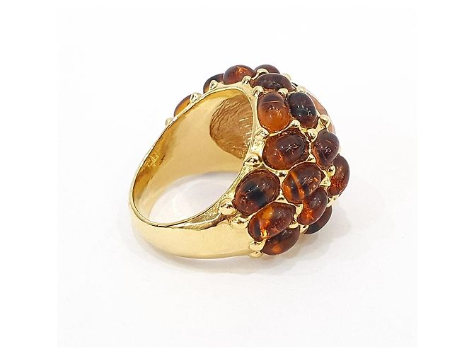 Kenneth Jay Lane KJL Ring mit bernsteinähnlichen Steinen Braun - Ansicht 6