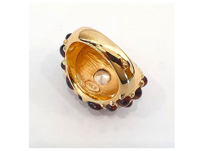 Kenneth Jay Lane KJL Ring mit bernsteinähnlichen Steinen Braun - Ansicht 9