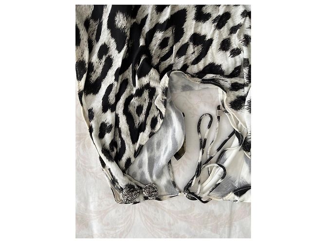 Roberto Cavalli Vestido largo de leopardo Negro Rosa Blanco Estampado de leopardo - vista 3