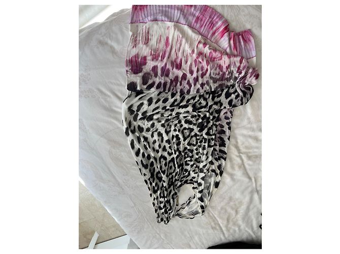 Roberto Cavalli Vestido largo de leopardo Negro Rosa Blanco Estampado de leopardo - vista 4