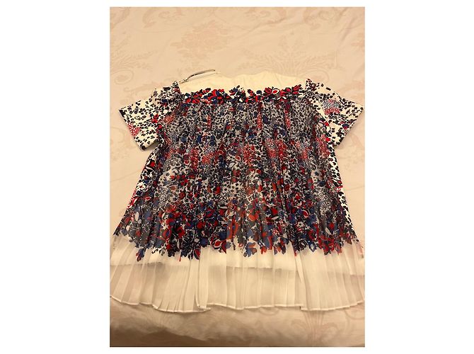 Paco Rabanne Top con stampa floreale blu, bianca e rossa Bianco Rosso Multicolore - vista 3